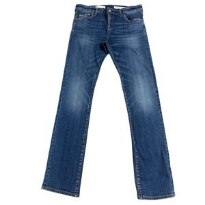 Pilcro and the Letterpress Parallel Straight Leg Jeans Medium Wash Blue Size 31